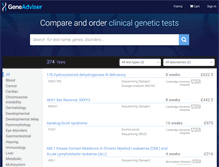 Tablet Screenshot of geneadviser.com